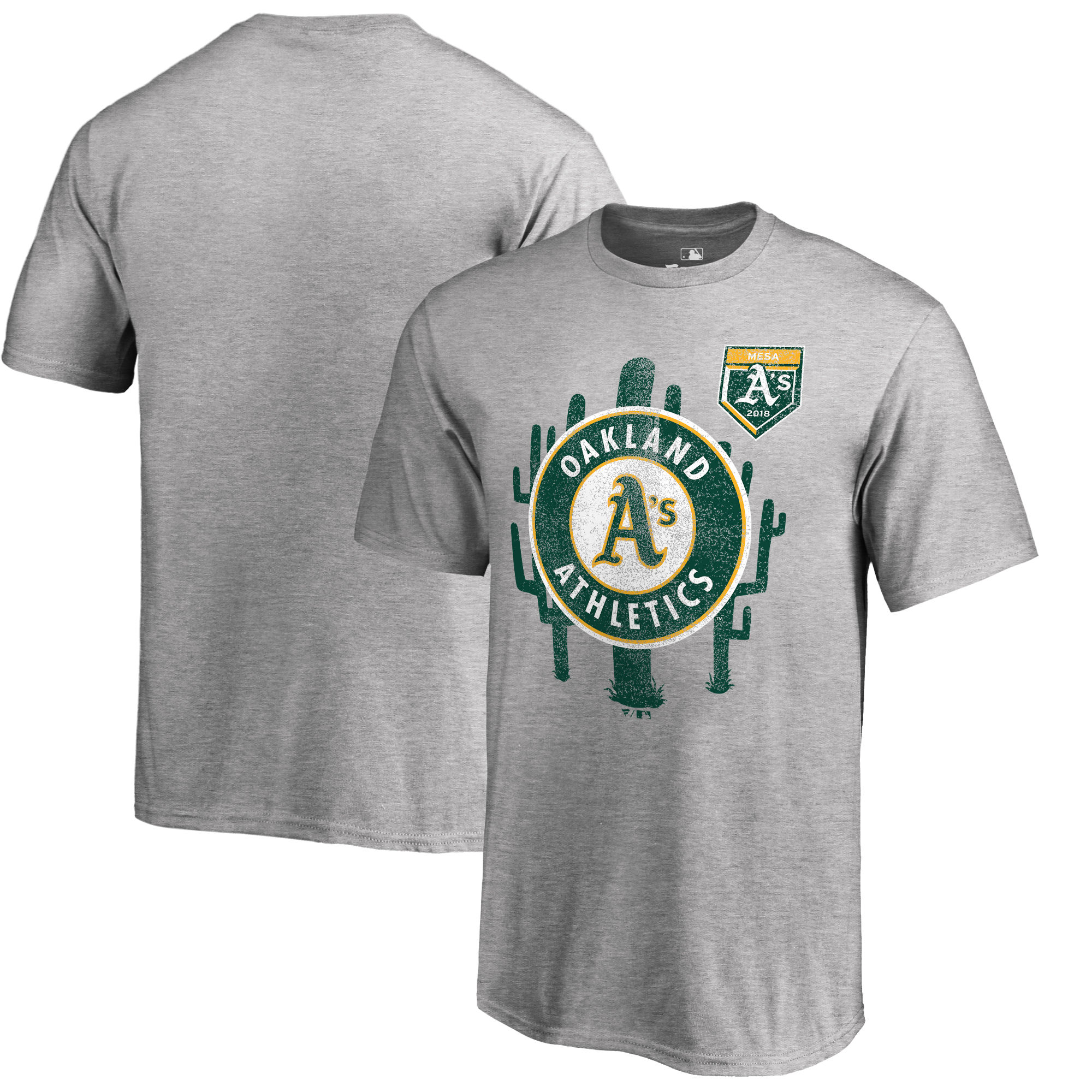Men's Oakland Athletics Fanatics Branded 2018 MLB Spring Training Vintage T-Shirt – Heather Gray